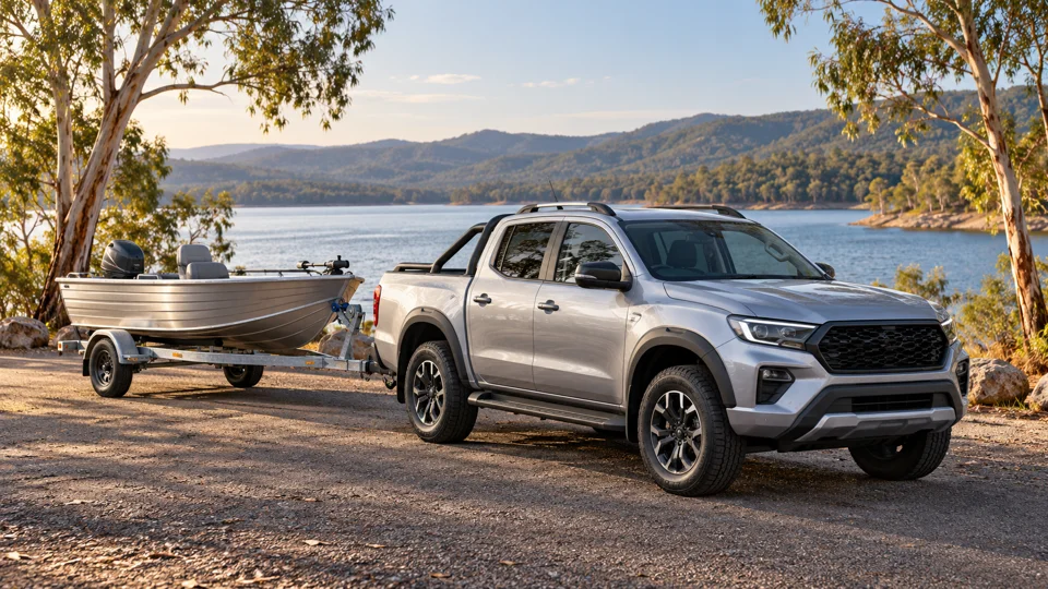 Illustrative dual-cab ute and aluminium fishing boat package