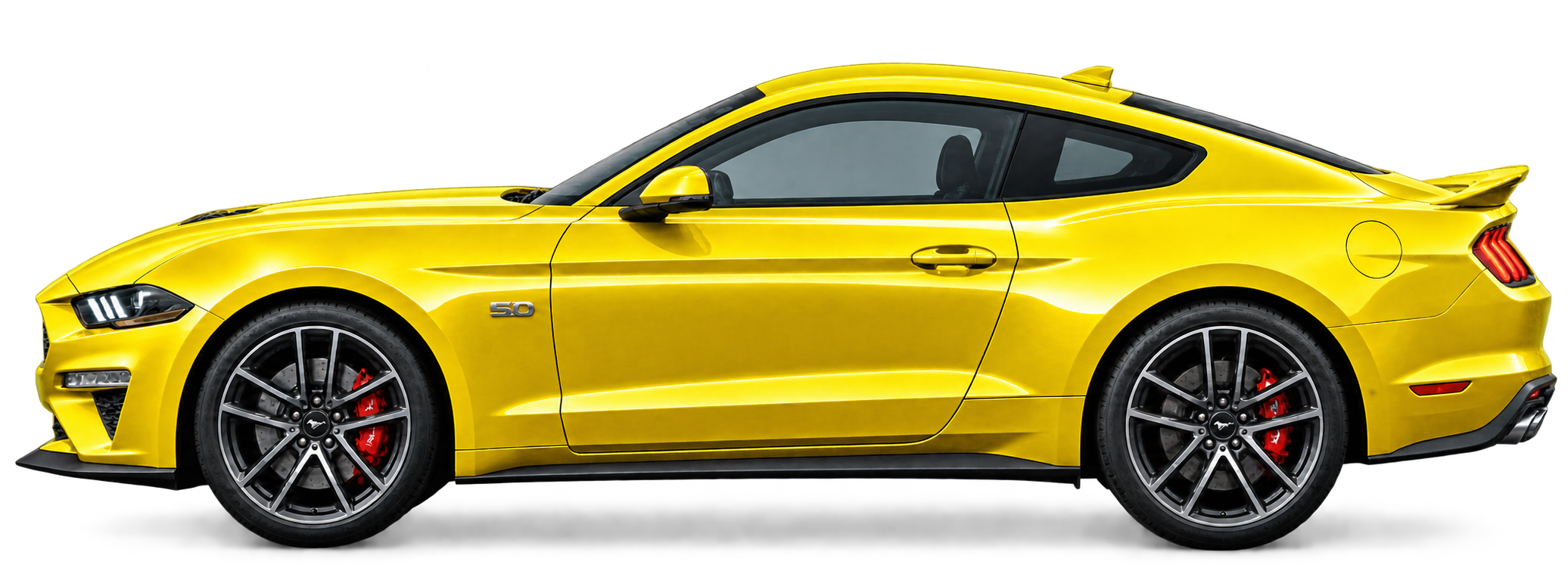 Electric yellow sports coupe; illustrative body style